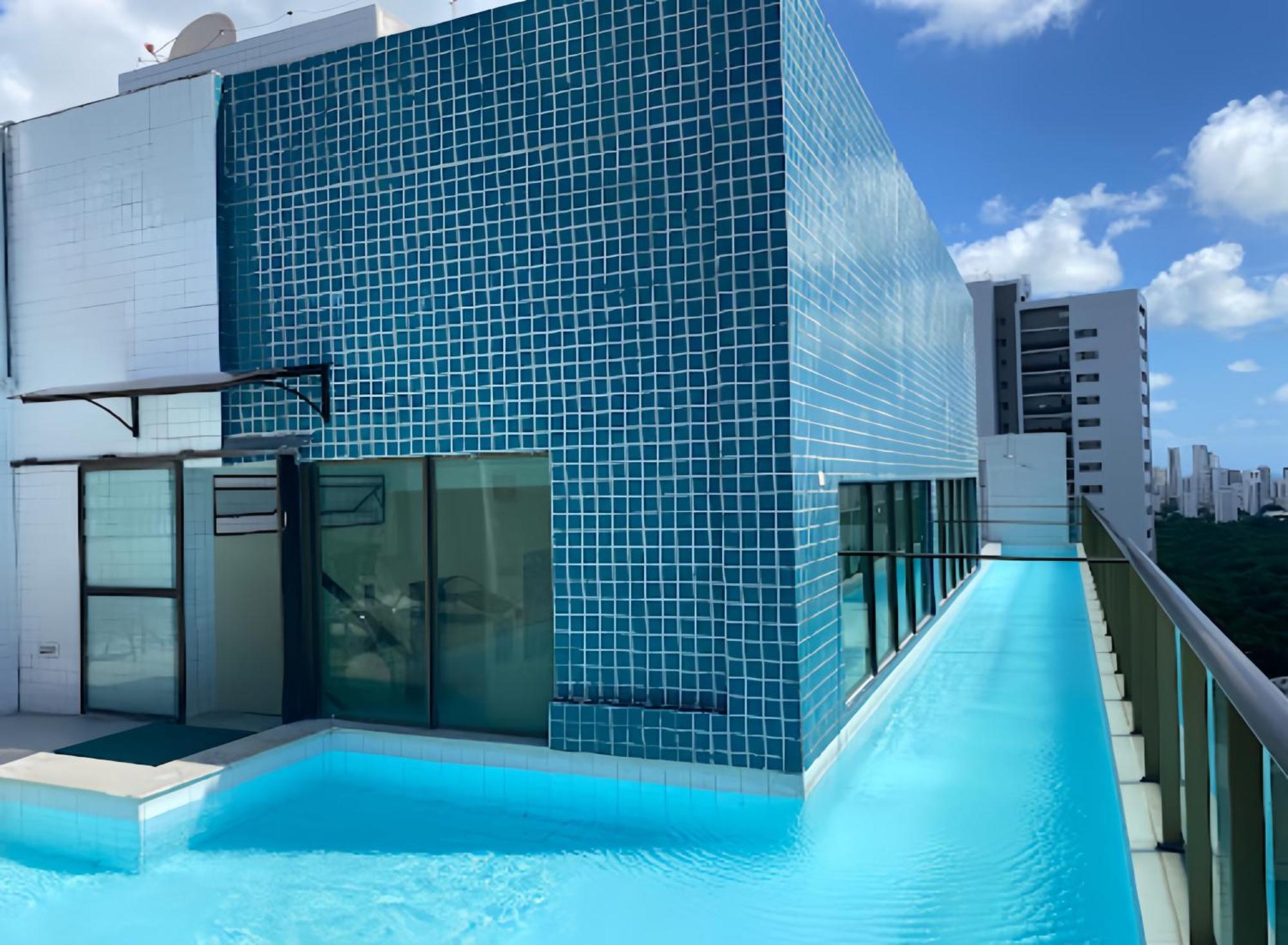 Flat Piscina No Rooftop Aluguel Temporada Em เฮซิเฟ ภายนอก รูปภาพ