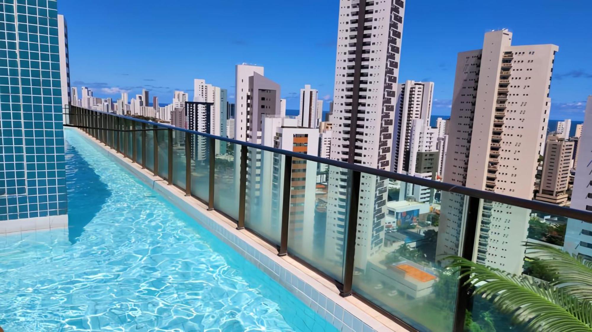 Flat Piscina No Rooftop Aluguel Temporada Em เฮซิเฟ ภายนอก รูปภาพ