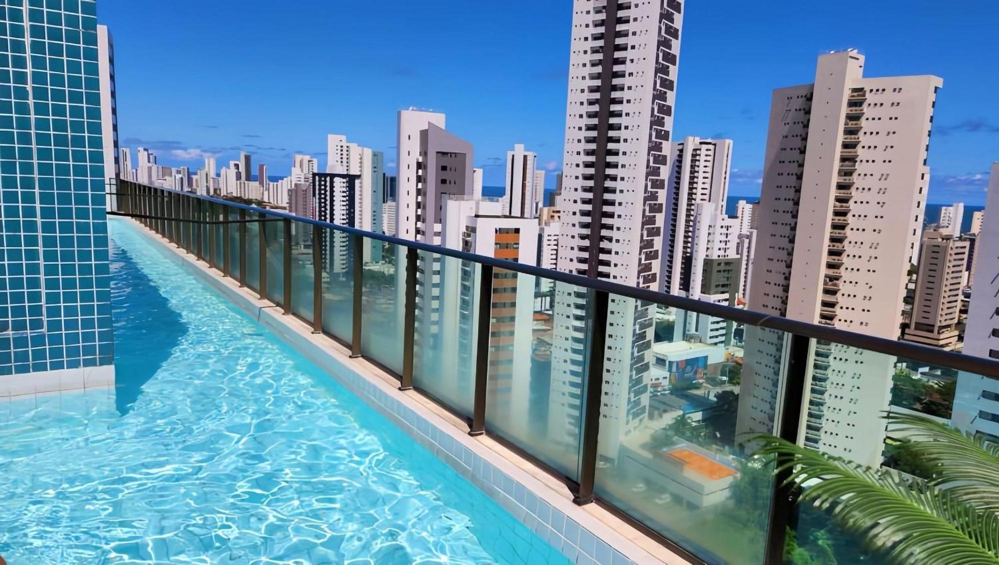 Flat Piscina No Rooftop Aluguel Temporada Em เฮซิเฟ ภายนอก รูปภาพ