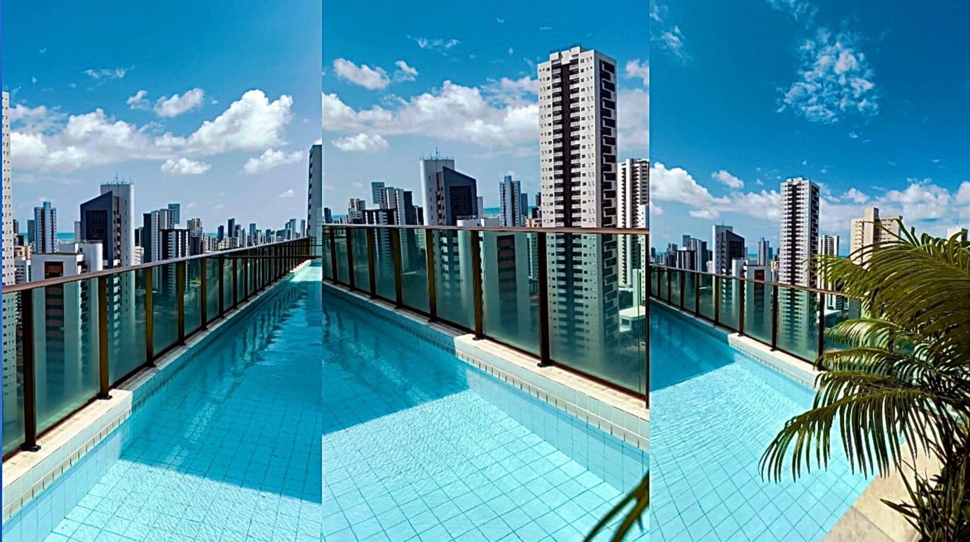 Flat Piscina No Rooftop Aluguel Temporada Em เฮซิเฟ ภายนอก รูปภาพ